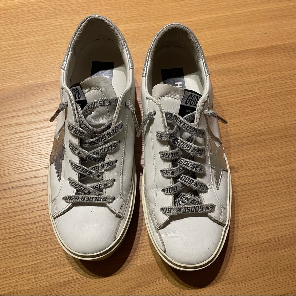Golden Goose Hi Star White and Silver Sneakers size 38